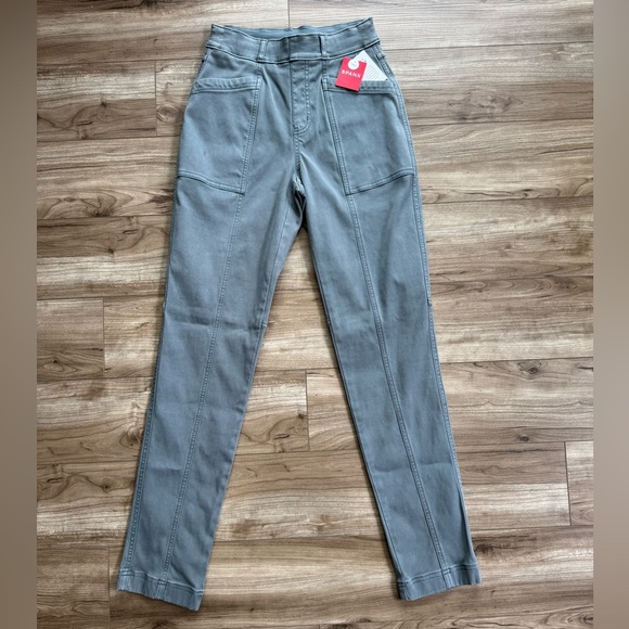 Spanx Stretch Twill Straight Leg Pant Hazy Blue Grey Sz XS Tall NWT - Picture 13 of 16